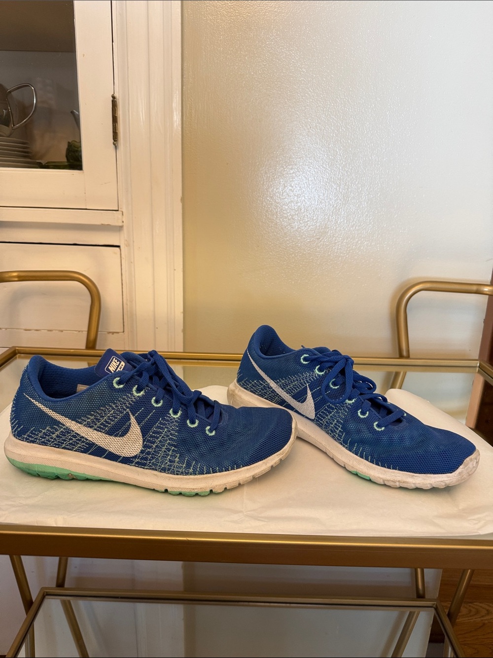 Nike Blue Mesh Sneakers with White Swoosh